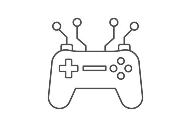 Ai Joystick ince çizgi simgesi, vektör, piksel mükemmel, illüstratör dosyası