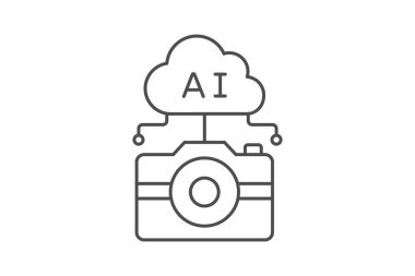 Bulut Kamera ince çizgi simgesi, vektör, piksel mükemmel, illüstratör dosyası