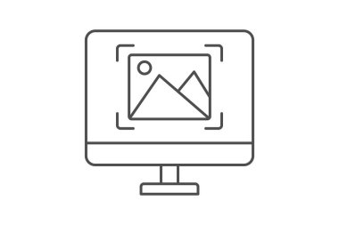 Resim Tanıma İnce Çizgisi simgesi, vektör, piksel mükemmel, illüstratör dosyası