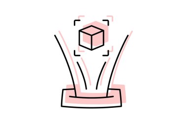 Hologram renk gölge ince çizgi simgesi, vektör, piksel mükemmel, illüstratör dosyası