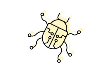 Yapay Yaşam renk gölge ince çizgi simgesi, vektör, piksel mükemmel, illüstratör dosyası