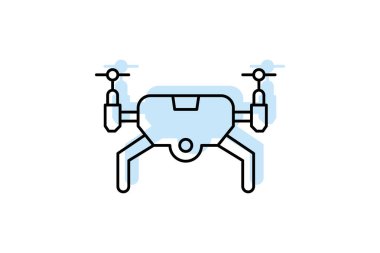 Ai Drone renk gölge ince çizgi simgesi, vektör, piksel mükemmel, illüstratör dosyası