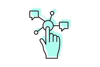 Etkileşimli renk gölge ince çizgi simgesi, vektör, piksel mükemmel, illüstratör dosyası