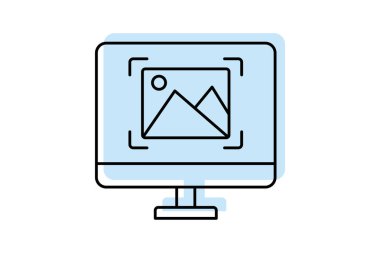 Resim Tanıma renk gölgesi ince çizgi simgesi, vektör, piksel mükemmel, illüstratör dosyası