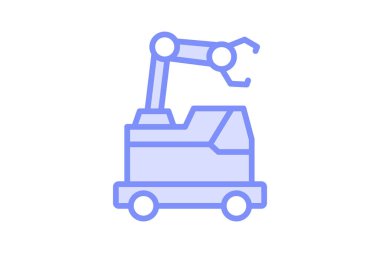 Mobil Robot duoton çizgi simgesi, vektör, piksel mükemmel, illüstratör dosyası