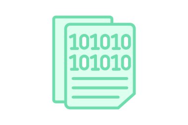 İkili Kod duoton çizgi simgesi, vektör, piksel mükemmel, illüstratör dosyası