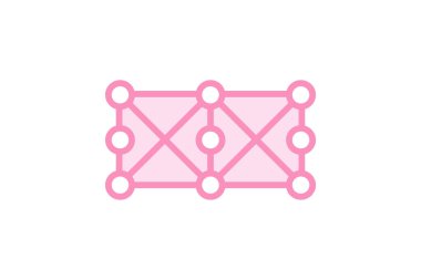 Nöral Ağ duoton çizgi simgesi, vektör, piksel mükemmel, illüstratör dosyası