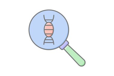 Genetik Analiz çizgi simgesi, vektör, piksel mükemmel, illüstratör dosyası