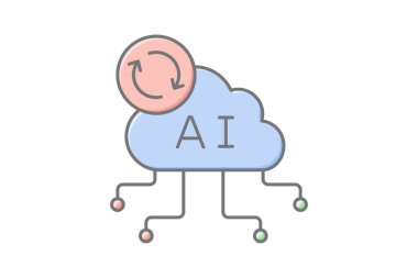 Bulut Eşzamanlama renk simgesi, vektör, piksel mükemmel, illüstratör dosyası