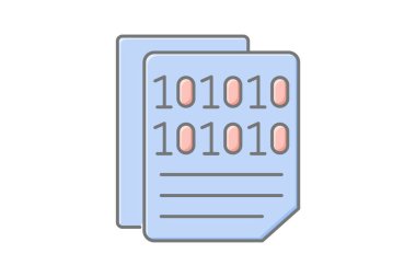 İkili Kod doğrusal renk simgesi, vektör, piksel mükemmel, illüstratör dosyası