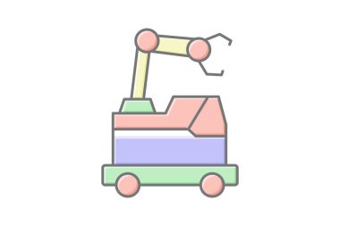 Mobil Robot doğrusal renk simgesi, vektör, piksel mükemmel, illüstratör dosyası