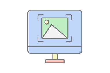 Resim Tanıma doğrusal renk simgesi, vektör, piksel mükemmel, illüstratör dosyası