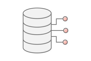 Ai Veritabanı doğrusal renk simgesi, vektör, piksel mükemmel, illüstratör dosyası