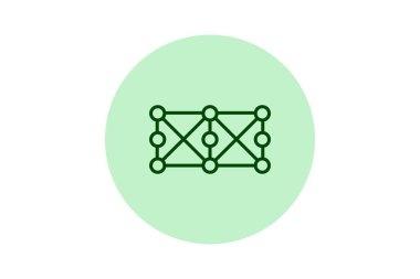 Nöral Ağ beşgeni, vektör, piksel mükemmel, illüstratör dosyası