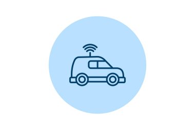 Sürücüsüz Araç beşgeni, vektör, piksel mükemmel, illüstratör dosyası