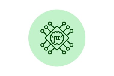 Yapay Beyin beşgeni, vektör, piksel mükemmel, illüstratör dosyası