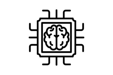 Beyin İşlemci Satırı simgesi, vektör, piksel mükemmel, illüstratör dosyası