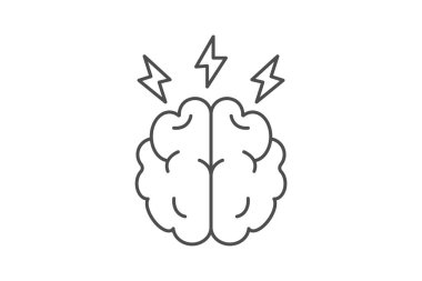 Beyin fırtınası ince simgesi, vektör, piksel mükemmel, illüstratör dosyası