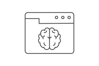 Yapay Zeka Web sitesi incelenen simgesi, vektör, piksel mükemmel, illüstratör dosyası