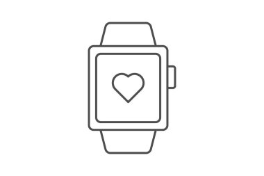 Ai Smart Watch ince çizgi simgesi, vektör, piksel mükemmel, illüstratör dosyası