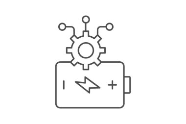 Ai in Energy İnce Çizgi simgesi, vektör, piksel mükemmel, illüstratör dosyası