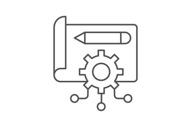 Ai Mimari ince çizgi simgesi, vektör, piksel mükemmel, illüstratör dosyası