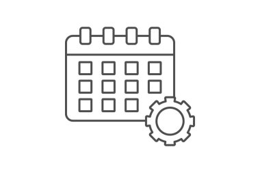 Takvim çizgisi simgesi, doğrusal vektör illüstrasyonu, doğrusal konsept, vektör işareti.