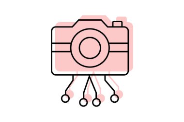 kamera simgesi vektör illüstrasyonu