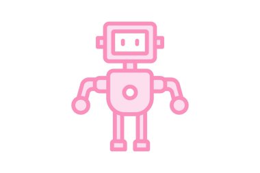 Robot duoton çizgi simgesi, vektör, piksel mükemmel, illüstratör dosyası