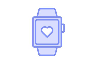 Ai Smart Watch duoton çizgi simgesi, vektör, piksel mükemmel, illüstratör dosyası