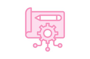 Ai Mimari duoton çizgi simgesi, vektör, piksel mükemmel, illüstratör dosyası