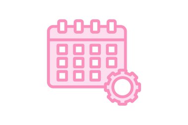 Takvim Yönetimi duotone satır simgesi, vektör, piksel mükemmel, illüstratör dosyası