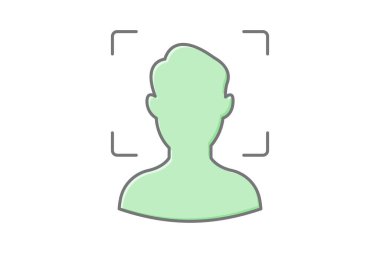 Yüz Tanıma doğrusal renk simgesi, vektör, piksel mükemmel, illüstratör dosyası