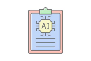 Ai İçerik doğrusal renk simgesi, vektör, piksel mükemmel, illüstratör dosyası