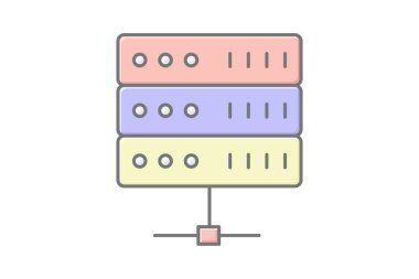 Sunucu doğrusal renk simgesi, vektör, piksel mükemmel, illüstratör dosyası