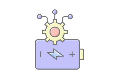 Ai in Energy doğrusal renk simgesi, vektör, piksel mükemmel, illüstratör dosyası
