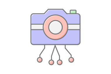 Ai Kamera doğrusal renk simgesi, vektör, piksel mükemmel, illüstratör dosyası