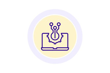 Dijital Teknoloji renk çemberi simgesi, vektör, piksel mükemmel, illüstratör dosyası