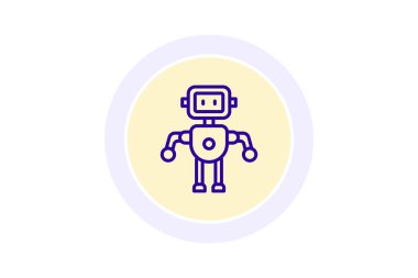 Robot renk çemberi simgesi, vektör, piksel mükemmel, illüstratör dosyası