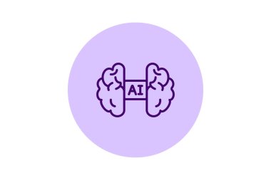 Ai Beyin beşgeni, vektör, piksel mükemmel, illüstratör dosyası