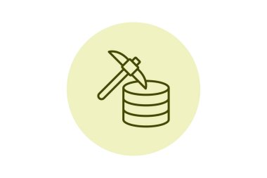 Veri madenciliği pentaglow, vektör, piksel mükemmel, illüstratör dosyası