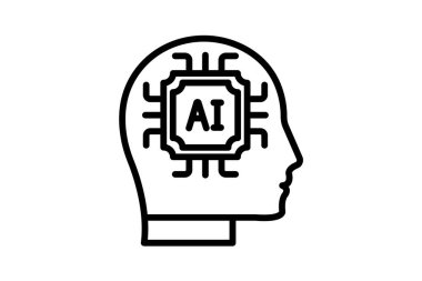 Sibernetik çizgi simgesi, vektör, piksel mükemmel, illüstratör dosyası