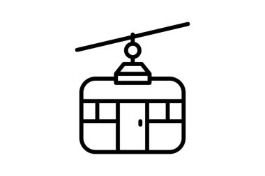 Ropeway simgesi, dağ, seyahat, ulaşım, kablo hattı simgesi, düzenlenebilir vektör simgesi, piksel mükemmel, illüstratör ai dosyası