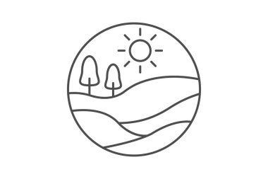 Manzara simgesi, manzara, doğa, dağ, görünüm ince simgesi, düzenlenebilir vektör simgesi, piksel mükemmel, illüstratör ai dosyası