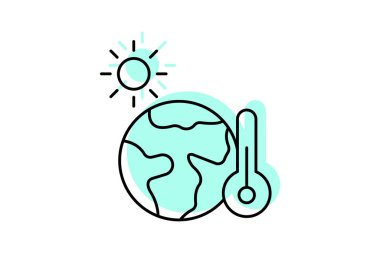 Serin iklim simgesi, iklim, hava, doğa, sıcaklık renk gölge ince simgesi, düzenlenebilir vektör simgesi, piksel mükemmel, çizer ai dosyası