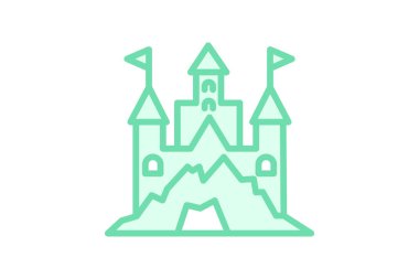 Hilltop simgesi, zirve, dağ, doğa, görünüm duoton çizgi simgesi, düzenlenebilir vektör simgesi, piksel mükemmel, illüstratör ai dosyası