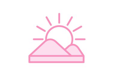 Gündoğumu simgesi, doğa, gökyüzü, sabah, güneş duotone çizgi simgesi, düzenlenebilir vektör simgesi, piksel mükemmel, illüstratör ai dosyası