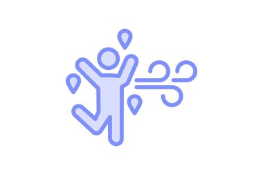 Temiz hava ikonu, hava, doğa, açık hava, temiz duoton çizgi simgesi, düzenlenebilir vektör simgesi, piksel mükemmel, illüstratör ai dosyası