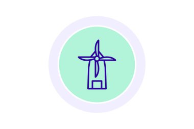 Yel değirmeni simgesi, doğa, yenilenebilir enerji, tarım renk dairesi simgesi, düzenlenebilir vektör simgesi, piksel mükemmel, illüstratör ai dosyası