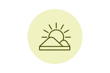 Gündoğumu simgesi, doğa, gökyüzü, sabah, güneş beşgen, düzenlenebilir vektör simgesi, piksel mükemmel, illüstratör ai dosyası